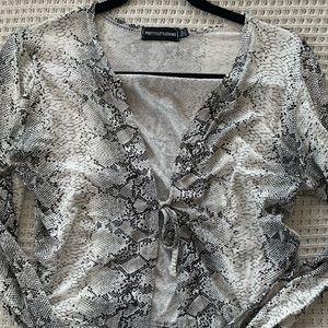 Long Sleeve Snake Print Top